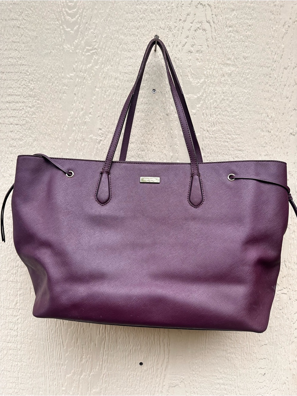 Kate Spade New York Large Tote Bag Burgundy Saffiano Leather Shoulder Bag